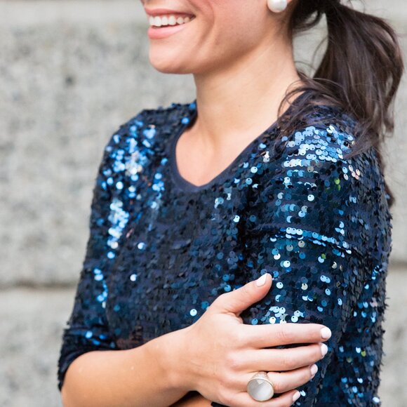 Blue Sequin Dress (Medium) - Picture 4 of 6